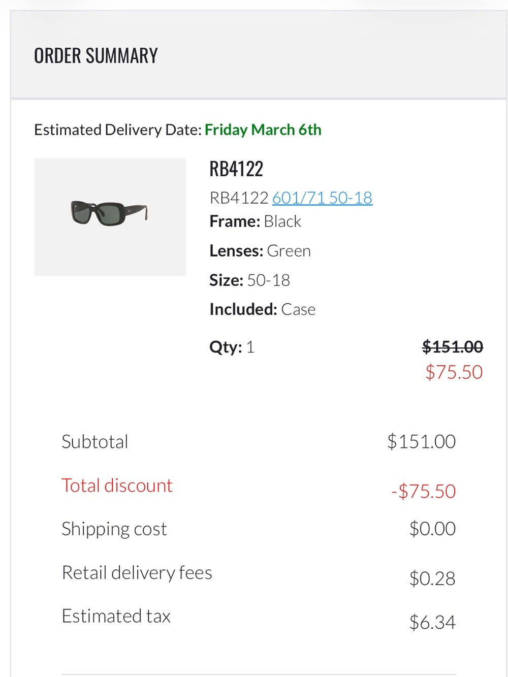 Ray-Ban Women's Polished Black Oval Sunglasses RB 4122 - like new w/receipt - Picture 15 of 15